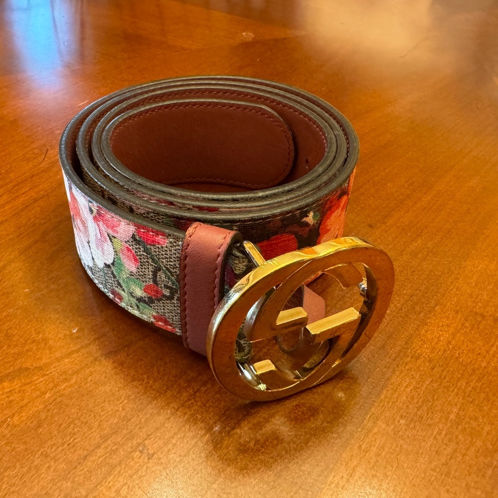 Gucci Pink Blooms Belt